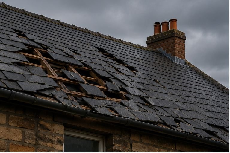 Storm Damage Roof Repairs in South Wales by T & T Roofing