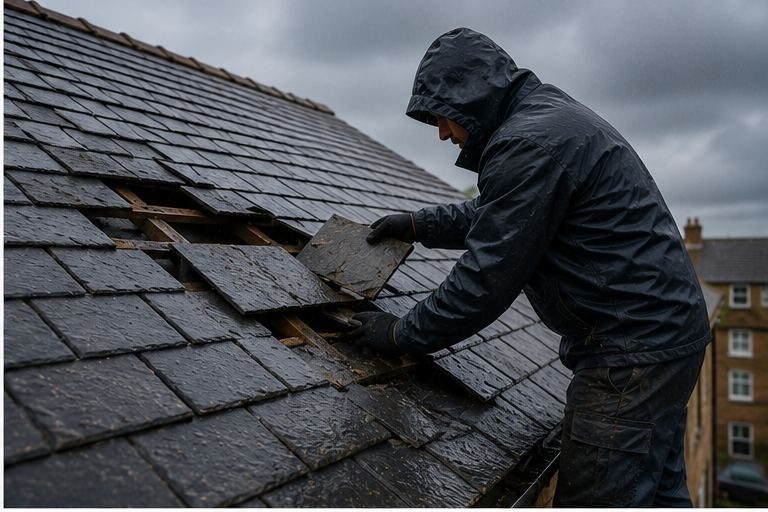 Storm Damage Roof Repairs in South Wales by T & T Roofing