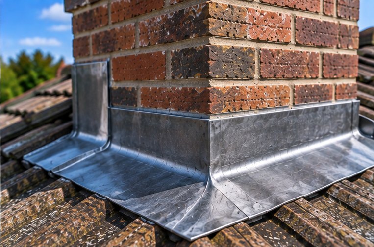 Chimney Repointing & Repairs under way on a Cardiff roof