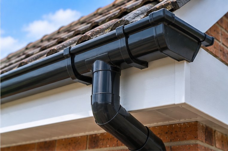 A completed guttering repairs job in Cardiff